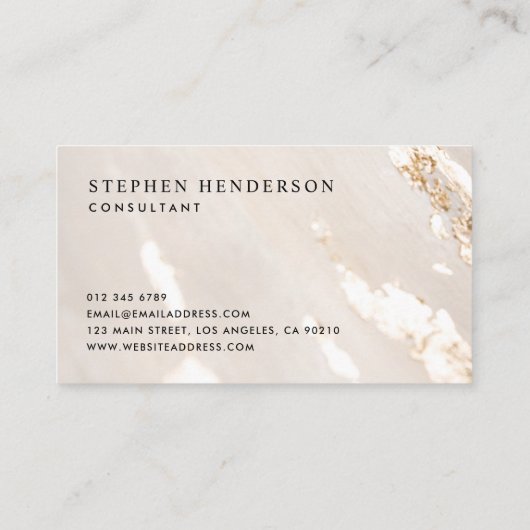 Classy Modern Gold Foil Professional Visitekaartje (Achterkant)