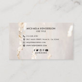 Classy Modern Gold Foil Social Icons Visitekaartje (Achterkant)