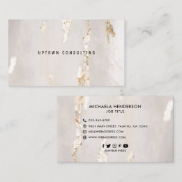 Classy Modern Gold Foil Social Icons Visitekaartje