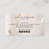 Classy Modern Gold Foil Social Media Icons Visitekaartje (Achterkant)