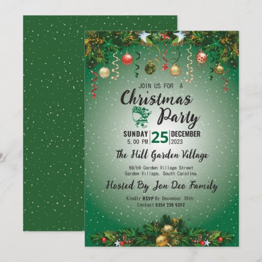 Classy Modern Holiday Elegant Kerstmis Kaart (Voorkant / Achterkant)