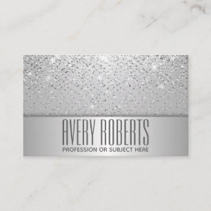 Classy Modern Luxe Sparkle Zilveren glitter Visitekaartje