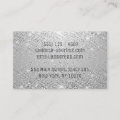 Classy Modern Luxe Sparkle Zilveren glitter Visitekaartje (Achterkant)