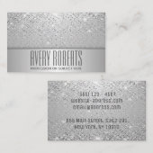 Classy Modern Luxe Sparkle Zilveren glitter Visitekaartje (Voorkant / Achterkant)