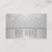 Classy Modern Luxe Sparkle Zilveren glitter Visitekaartje (Voorkant)