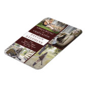 Classy Modern Maroon Foto Afstuderen Aankondiging Magneet (Linkerzijde)