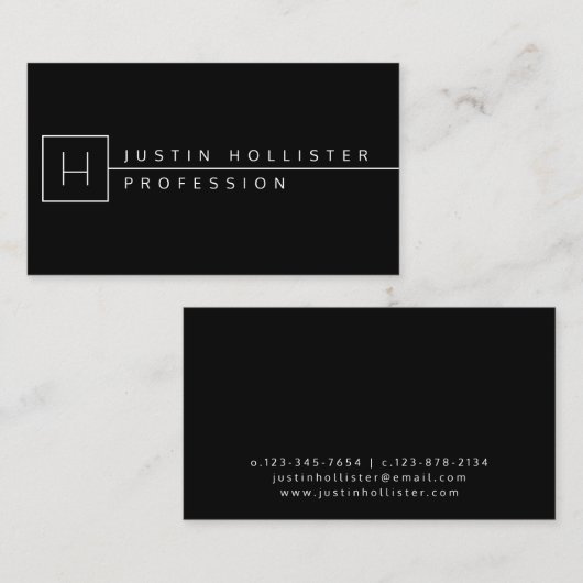 Classy Modern minimalist | Zwart-wit Visitekaartje (Voorkant / Achterkant)