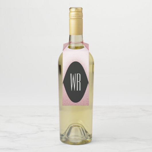Classy Modern Monogrammed Design Flessenhanger (Op fles)
