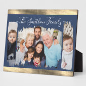 Classy Modern Navy Blue Gold Voeg je fotoserie toe Fotoplaat (Zijkant)