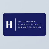 Classy Modern Navy Blue Return-adres Etiket