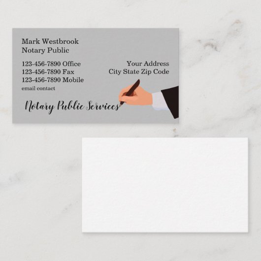 Classy Modern Notional Services Visitekaartje (Voorkant / Achterkant)