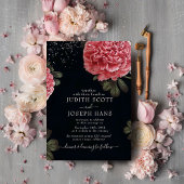 Classy Modern Peony Floral Wedding Kaart