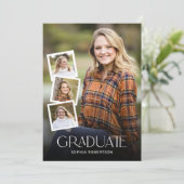 Classy Modern Photo Collage Graduation Party Kaart (Staand voorkant)