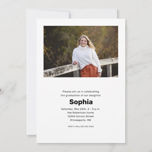 Classy Modern Photo Collage Graduation Party Kaart (Achterkant)