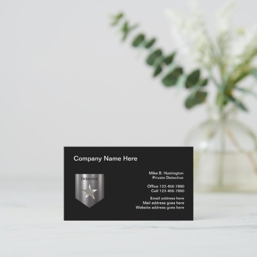 Classy Modern Private Detective Visitekaartje (Staand voorkant)