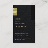 Classy Modern Professional Black Gold Photo Visitekaartje (Achterkant)