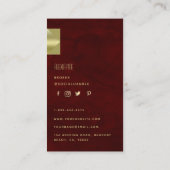 Classy Modern Professional Burgundy Gold Foto Visitekaartje (Achterkant)