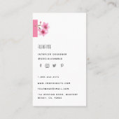 Classy Modern Professional Cherry Blossom Foto Visitekaartje (Achterkant)