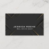 Classy Modern Professional Navy Blue Gold Foto Visitekaartje (Voorkant)