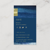 Classy Modern Professional Ocean Blue Gold Foto Visitekaartje (Achterkant)