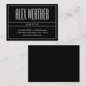 Classy Modern Professional White en Black Visitekaartje (Voorkant / Achterkant)