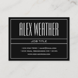 Classy Modern Professional White en Black Visitekaartje