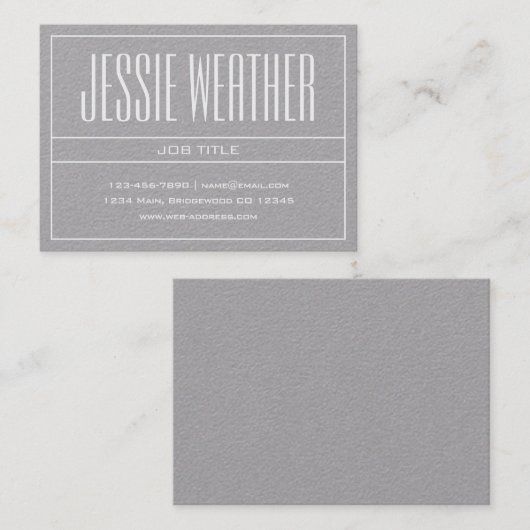 Classy Modern Professional White op Premium Grey Visitekaartje (Voorkant / Achterkant)