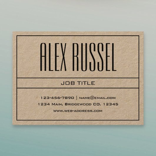 Classy Modern Professioneel Zwart op Kraftpapier-D Visitekaartje