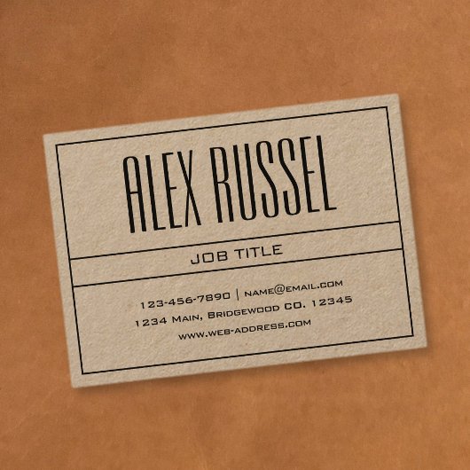 Classy Modern Professioneel Zwart op Kraftpapier-D Visitekaartje