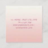 Classy Modern Romantic Waterverf Floral Vierkante Visitekaartje (Achterkant)