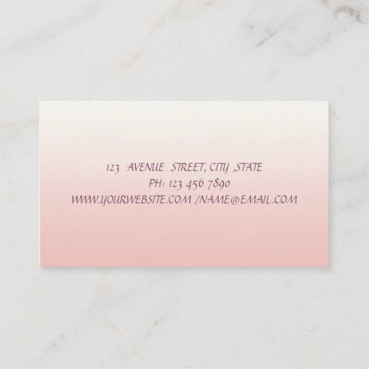 Classy Modern Romantic Waterverf Floral Visitekaartje (Achterkant)