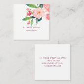 Classy Modern Romantic Waterverf Floral, White Vierkante Visitekaartje (Voorkant / Achterkant)