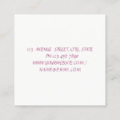 Classy Modern Romantic Waterverf Floral, White Vierkante Visitekaartje (Achterkant)