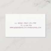 Classy Modern Romantic Waterverf Floral, White Visitekaartje (Achterkant)