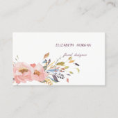 Classy Modern Romantic Waterverf Floral, White Visitekaartje (Voorkant)