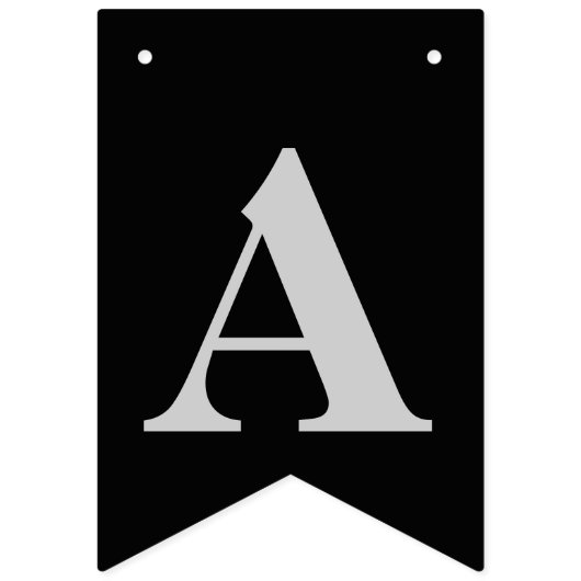 Classy Modern Silver en Black Birthday Banner (Derde vlag)