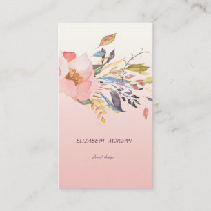 Classy Modern Waterverf Floral Visitekaartje