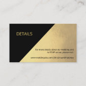 Classy Modern Zwart & Goud DETAILS Bruiloft Websit Informatiekaartje (Voorkant)
