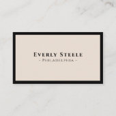 Classy Modern Zwart Ivoor Elegant Stylist Services Visitekaartje (Voorkant)