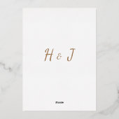 Classy moderne bloemrijke elegante bruiloft folie uitnodiging (Achterkant)