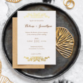Classy moderne bloemrijke elegante bruiloft folie uitnodiging