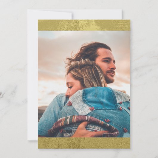 Classy Moderne Kalligrafie Fotohuwelijksuitnodigin Kaart (Achterkant)