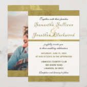 Classy Moderne Kalligrafie Fotohuwelijksuitnodigin Kaart (Voorkant / Achterkant)