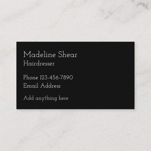 Classy Monogam Hairdresser Visitekaartje (Achterkant)