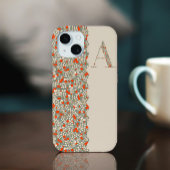 Classy MONOGRAM A BEIGE FLORAL Hoesje-Mate Case-Mate iPhone Case