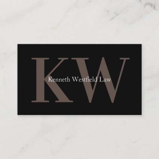 Classy Monogram Attorney Double Side Visitekaartje (Voorkant)