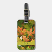 Classy Monogram Autumn Leaves Bagagelabel (Voorkant verticaal)