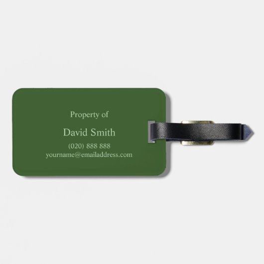 Classy Monogram Autumn Leaves Bagagelabel (Achterkant horizontaal)