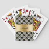 Classy Monogram Bling-spelkaarten Pokerkaarten (Achterkant)