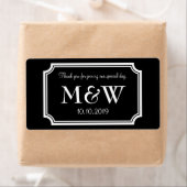 Classy monogram bruiloft wijn of waterfles label (Insitu)